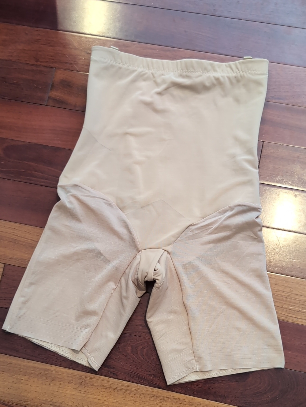 Honeylove High-Waist Shaping Bike Shorts in Beige